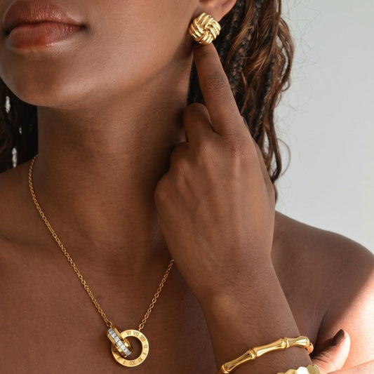 Collier CÉLINE | Acier Inoxydable Doré - Brume d'Or