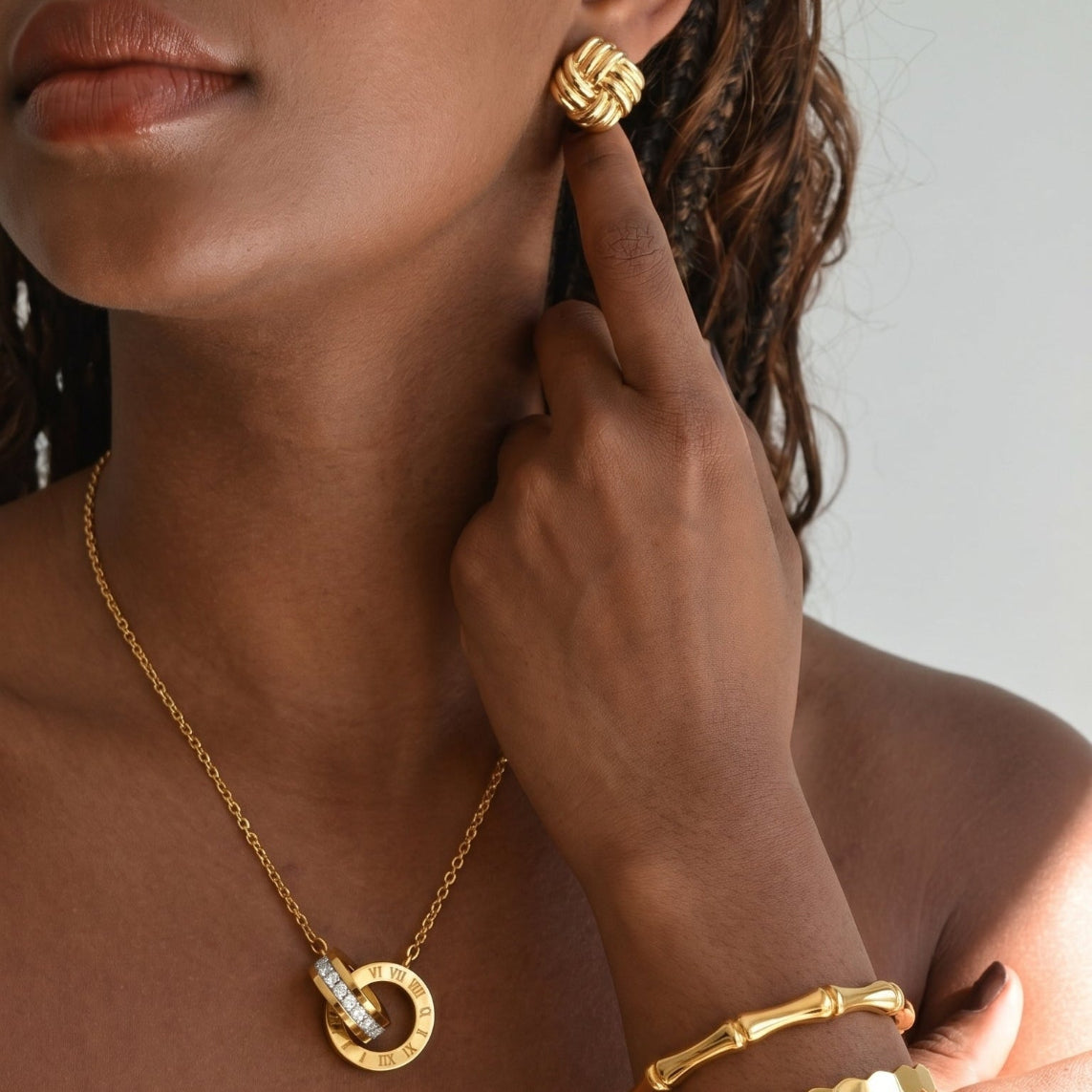Collier CÉLINE | Acier Inoxydable Doré - Brume d'Or
