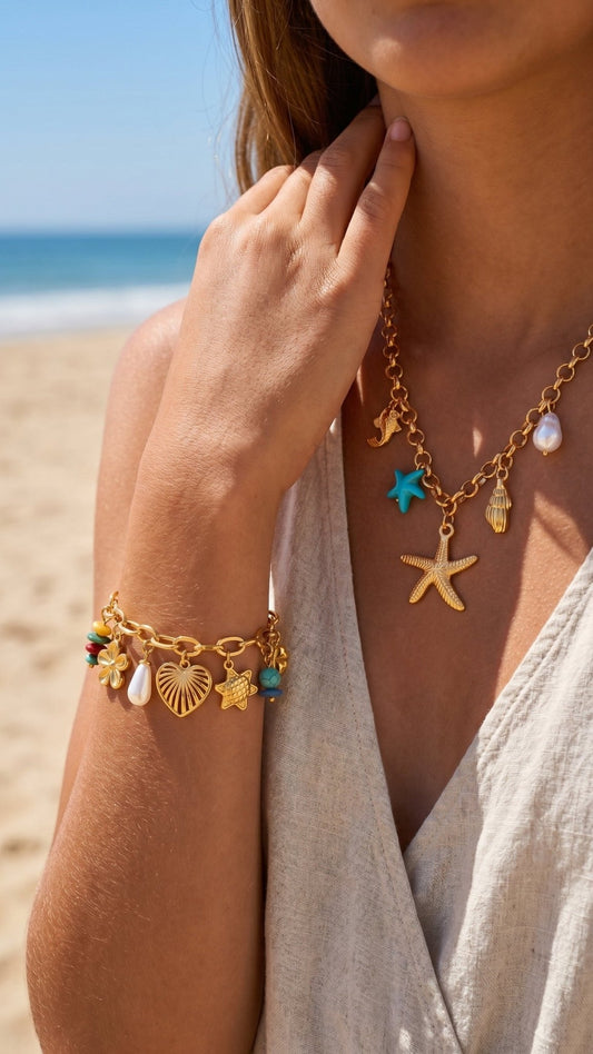 Bracelet Breloques VAGUE - Brume d'Or