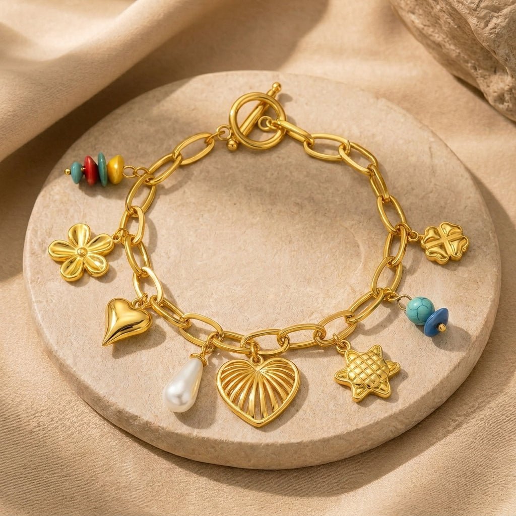 Bracelet Breloques VAGUE - Brume d'Or