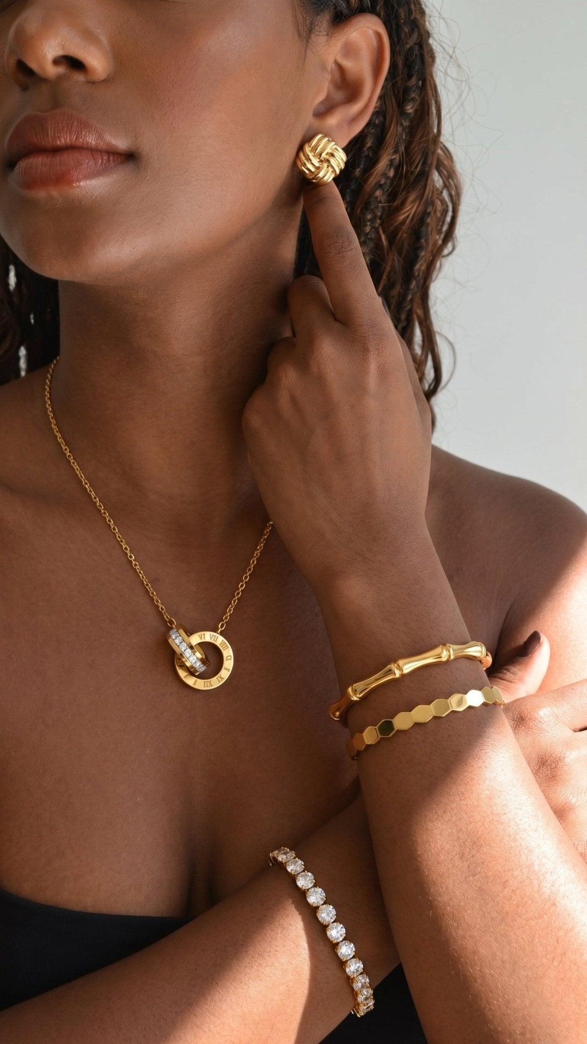Bracelet tennis OCEANE - Brume d'Or