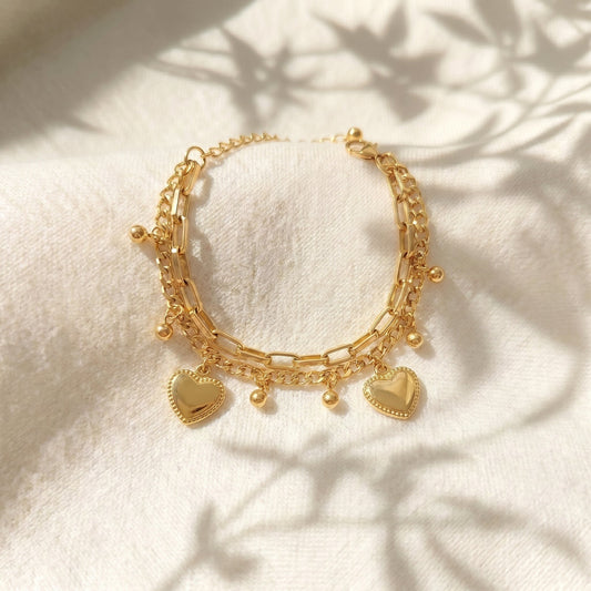 Bracelet Coeurs LILA - Brume d'Or