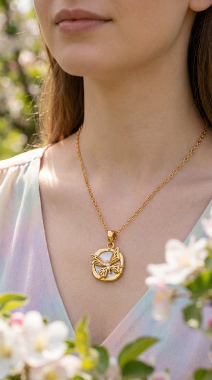 Collier PAULINE Doré | Acier Inoxydable Hypoallergénique - Brume d'Or