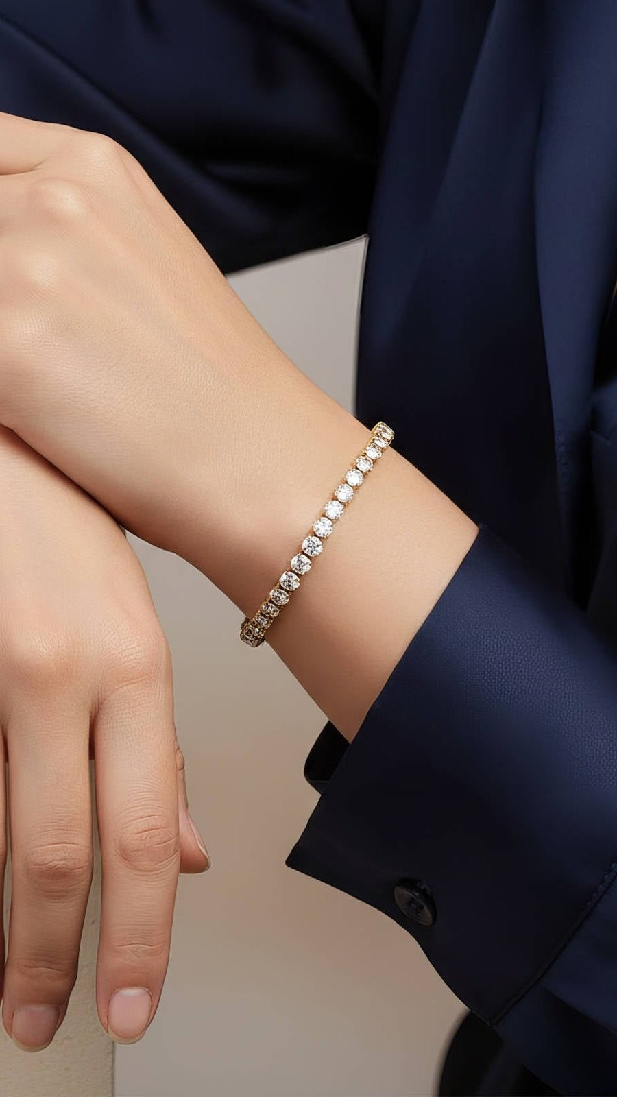 Bracelet tennis OCEANE - Brume d'Or