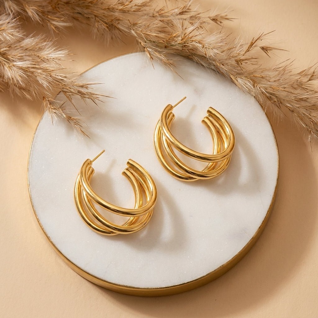Boucles d'oreilles NOÉMIE - Brume d'Or