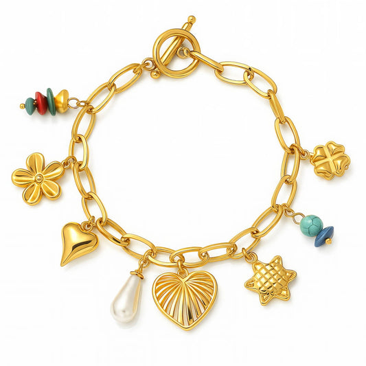 Bracelet Breloques VAGUE - Brume d'Or