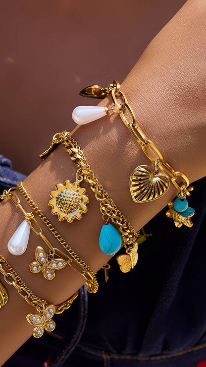Bracelet Breloques VAGUE - Brume d'Or