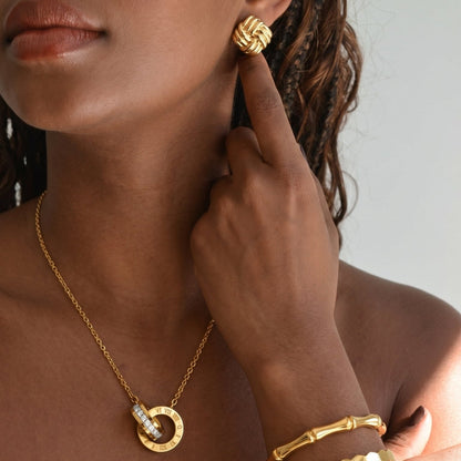 Collier CÉLINE | Acier Inoxydable Doré - Brume d'Or