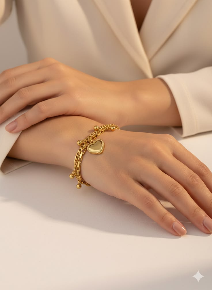 Bracelet Coeurs LILA - Brume d'Or