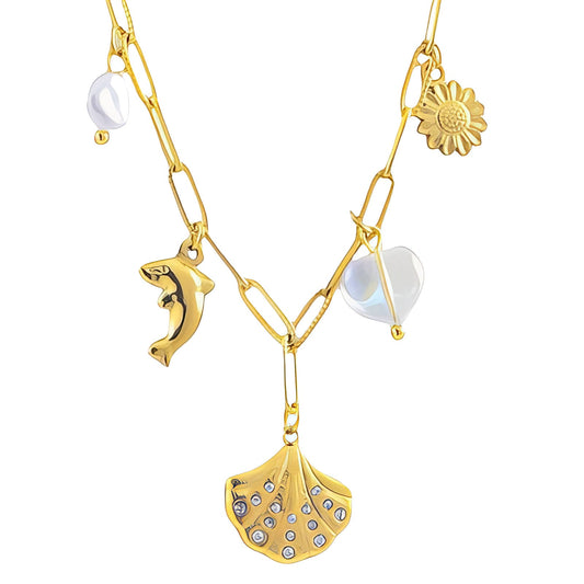 Collier coquillage - JULIE - Brume d'Or