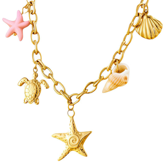 Collier Étoile de mer - SAMANTHA - Brume d'Or