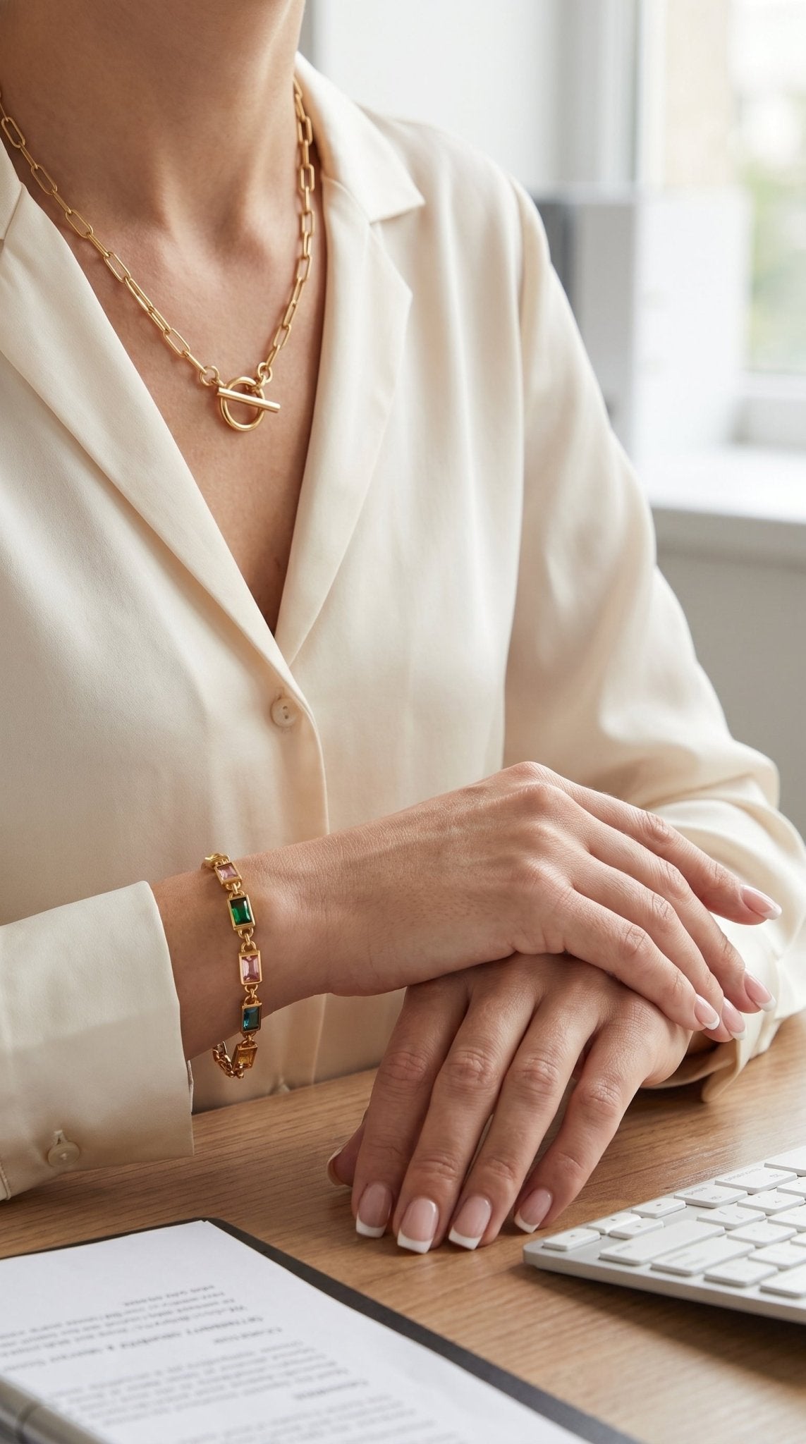 Collier CLARISSE | Acier Inoxydable Doré | Bijou Hypoallergénique - Brume d'Or