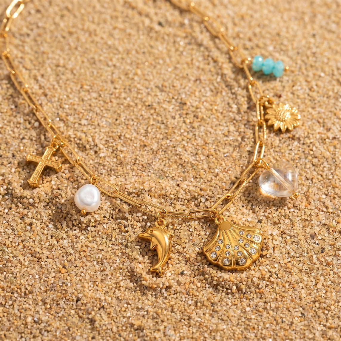 Collier coquillage - JULIE - Brume d'Or