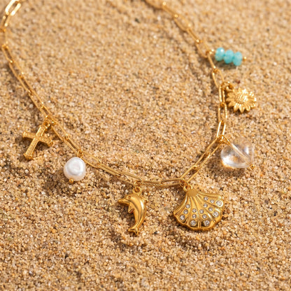 Collier coquillage - JULIE - Brume d'Or