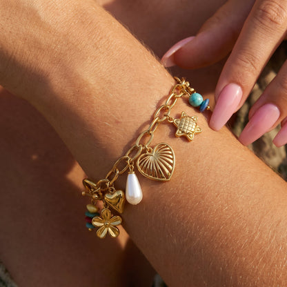 Bracelet Breloques VAGUE - Brume d'Or