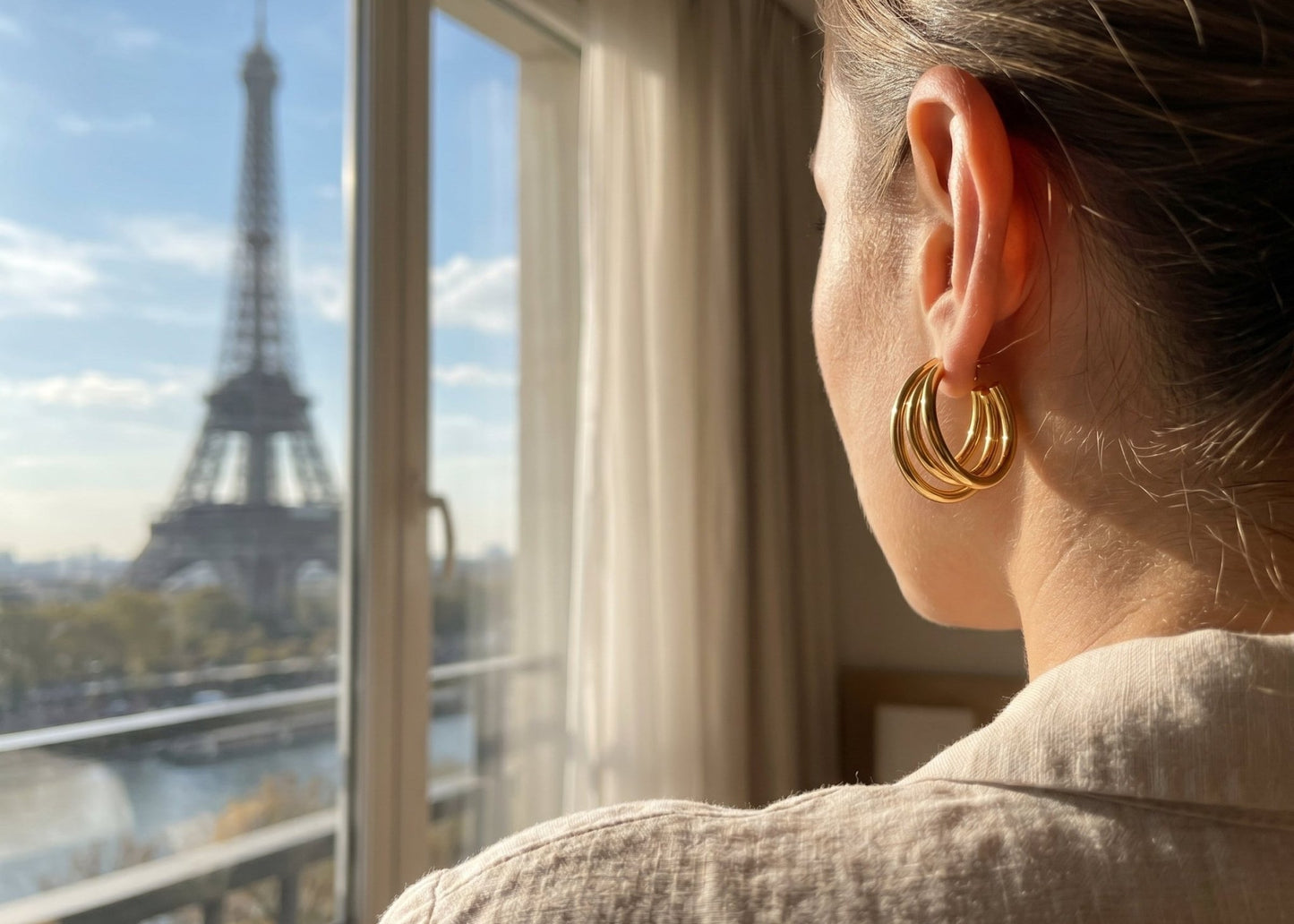 Boucles d'oreilles NOÉMIE - Brume d'Or