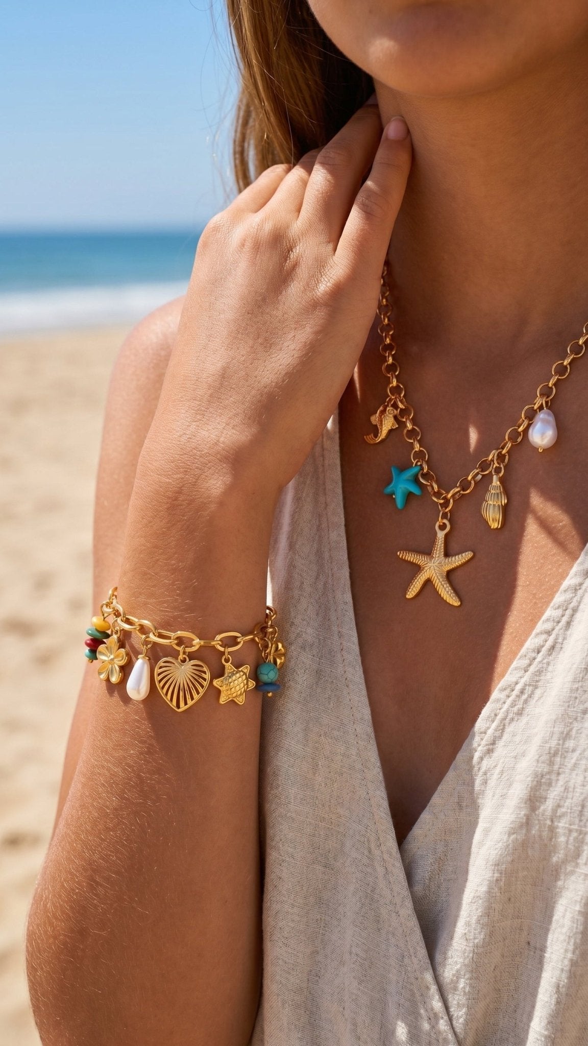 Bracelet Breloques VAGUE - Brume d'Or