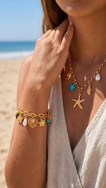 Bracelet Breloques VAGUE - Brume d'Or