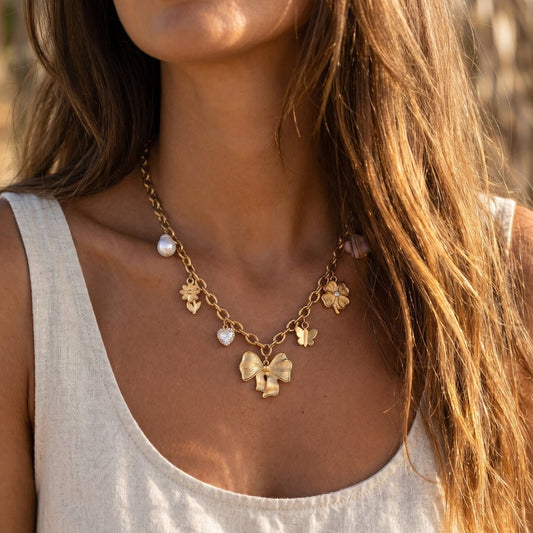 Collier Charms Ruban - MAEYRA - Brume d'Or
